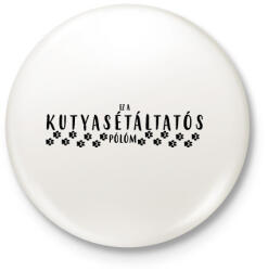 printfashion Kutyasétáltatás - Kitűző, hűtőmágnes - Fehér (3081132)