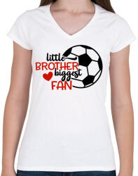printfashion Little brother biggest fan - Női V-nyakú póló - Fehér (4951515)
