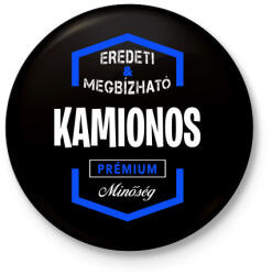 printfashion Kamionos prémium minőség - Kitűző, hűtőmágnes - Fekete (3096985)