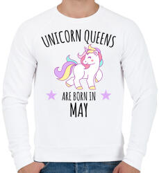 printfashion Unikornis királylányok születésnapja májusban - Férfi pulóver - Fehér (1478868)