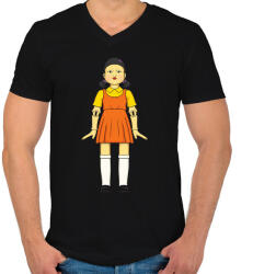 printfashion Első játék - Squid Game - Férfi V-nyakú póló - Fekete (5478082)