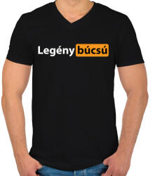 printfashion Legénybúcsú 18+ - Férfi V-nyakú póló - Fekete (5265075)
