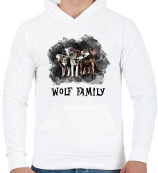 printfashion wolf family - Férfi kapucnis pulóver - Fehér (1471634)