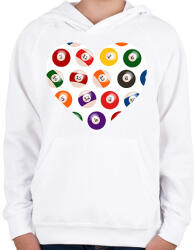 printfashion Biliárdos szív - Gyerek kapucnis pulóver - Fehér (11846311)