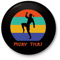 printfashion Muay Thai - Harcművészet - Kitűző, hűtőmágnes - Fekete (7570135)