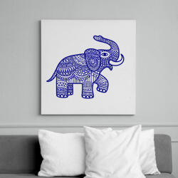 printfashion Elefánt - kék - Vászonkép - Fehér (12017353)