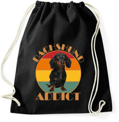 printfashion Dachshund addict - Sportzsák, Tornazsák - Fekete (7343049)