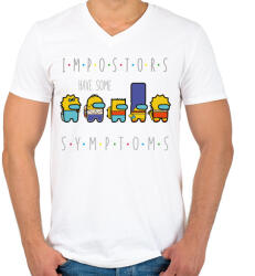 printfashion Among us - impostors have some symptoms - Férfi V-nyakú póló - Fehér (4241944)