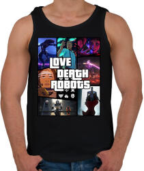 printfashion Love Death & Robots - Férfi atléta - Fekete (7161011)