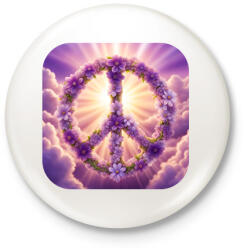 printfashion Békejel - Kitűző, hűtőmágnes - Fehér (14776945)