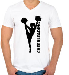 printfashion Cheerleading - Férfi V-nyakú póló - Fehér (2382607)