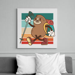 printfashion Túrázó lajhár - Vászonkép - Fehér (11965611)