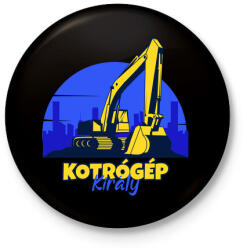 printfashion Kotrógép király - Kitűző, hűtőmágnes - Fekete (4762549)