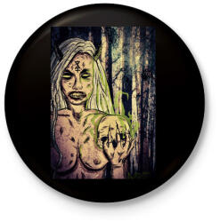 printfashion Beast Design Witch Bitch - Kitűző, hűtőmágnes - Fekete (3094236)