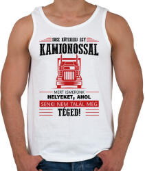 printfashion Sose kötekedj egy kamionossal - Férfi atléta - Fehér (7479125)