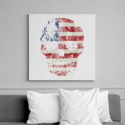 printfashion Amerikai koponya - Vászonkép - Fehér (6619991)