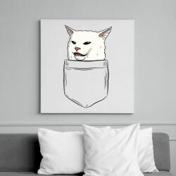 printfashion Macska a zsebben - Smudge - Vászonkép - Fehér (6632363)