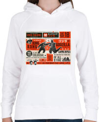 printfashion Kong vs. Godzilla - Női kapucnis pulóver - Fehér (4582868)