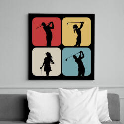 printfashion Golfozók - Vászonkép - Fekete (15844599)