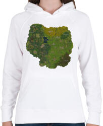printfashion Fortnite MiniMap - Női kapucnis pulóver - Fehér (1239927)