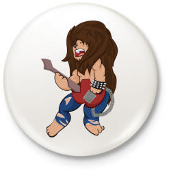 printfashion Rocker Oroszlán - Kitűző, hűtőmágnes - Fehér (3076336)