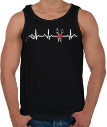 printfashion Fodrász EKG - Férfi atléta - Fekete (1630685)
