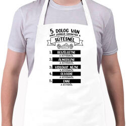 printfashion 5 dolog van amit jobban szeretek a sütésnél - Kötény - Fehér (7245312)