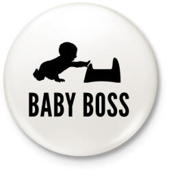 printfashion baby boss - Kitűző, hűtőmágnes - Fehér (3080327)