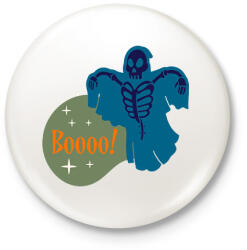 printfashion Boooo - Kitűző, hűtőmágnes - Fehér (16858555)