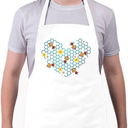 printfashion Méhész szív - Kötény - Fehér (6354919)