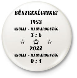 printfashion Anglia - Magyarország fekete - Kitűző, hűtőmágnes - Fehér (7309872)