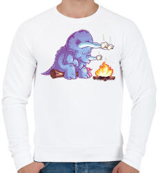 printfashion Sütögető triceratopsz - Férfi pulóver - Fehér (16050191)