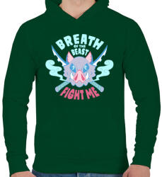 printfashion Fight me! - Férfi kapucnis pulóver - Sötétzöld (5113233)