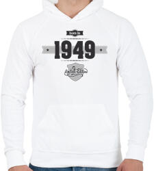 printfashion born-in-1949-(dark&lightgrey) - Férfi kapucnis pulóver - Fehér (468465)