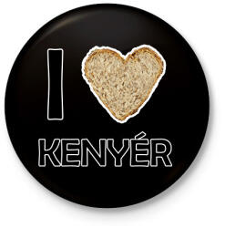 printfashion I love kenyér - Kitűző, hűtőmágnes - Fekete (12758844)