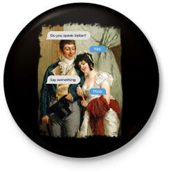 printfashion Do you speak italian? - Reneszánsz kép - Kitűző, hűtőmágnes - Fekete (7086341)