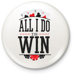 printfashion Pókerezés - Kitűző, hűtőmágnes - Fehér (6248972)