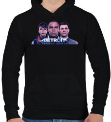 printfashion Detroit become human - Férfi kapucnis pulóver - Fekete (987447)