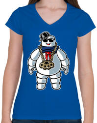 printfashion Stay dope - Női V-nyakú póló - Királykék (97160)
