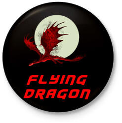 printfashion repülő sárkány - Kitűző, hűtőmágnes - Fekete (3097624)