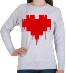 printfashion Pixel love - Női pulóver - Sport szürke (1053306)