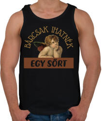 printfashion Bárcsak ihatnék egy sört - Férfi atléta - Fekete (7065393)