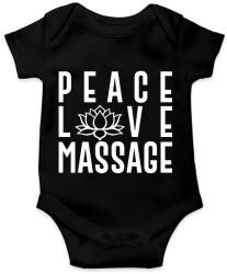 printfashion Peace, love, massage - Baba Body - Fekete (12611111)