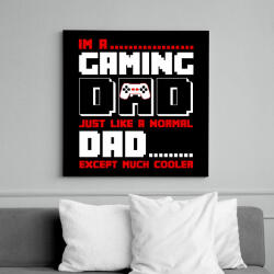 printfashion Gaming Dad - Vászonkép - Fekete (6648921)
