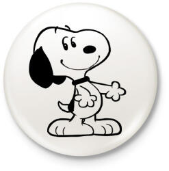 printfashion Snoopy drawing - Kitűző, hűtőmágnes - Fehér (3080791)