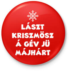 printfashion Lászt kriszmösz - Kitűző, hűtőmágnes - Piros (11003023)