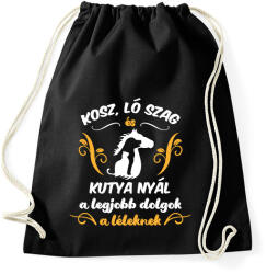 printfashion Kosz, ló szag, kutya nyál - Sportzsák, Tornazsák - Fekete (12704211)