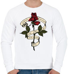printfashion BTS rózsa - Férfi pulóver - Fehér (1580304)