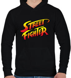 printfashion Street Fighter - Férfi kapucnis pulóver - Fekete (2109912)