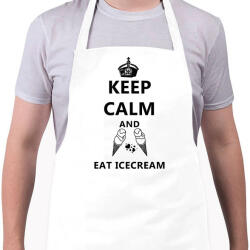printfashion KEEP CALM AND EAT ICECREAM - Kötény - Fehér (4906296)